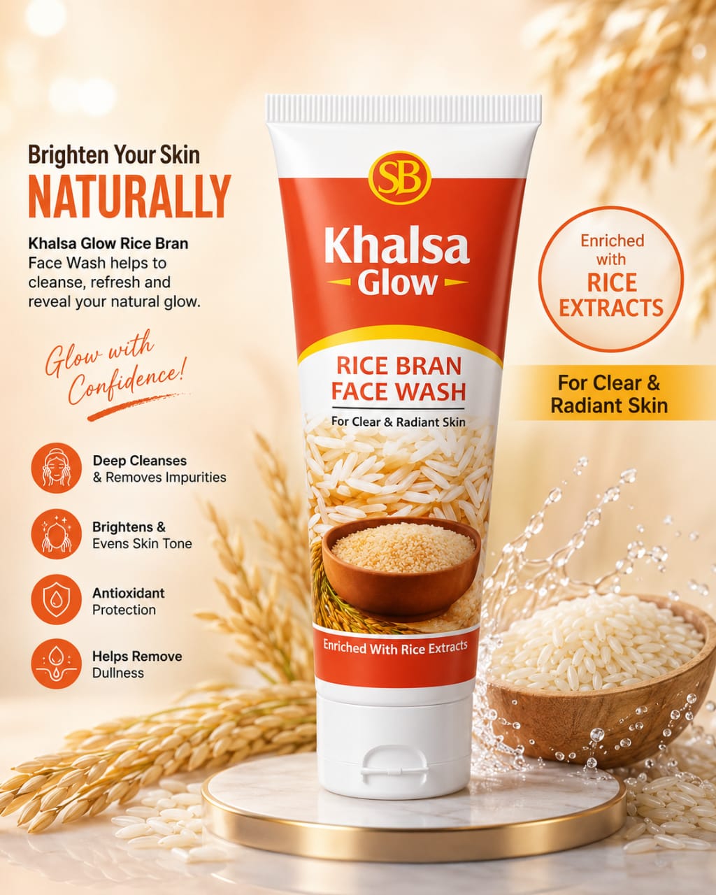 Khalsa Glow Rice Face Wash